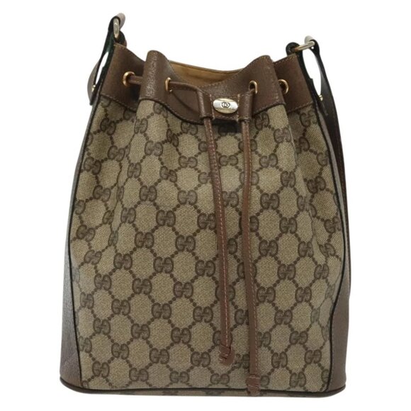 GUCCI GG Supreme Web Sherry Line Bag PVC Beige Gold 41 02 034 Auth 139660 - Picture 11 of 16